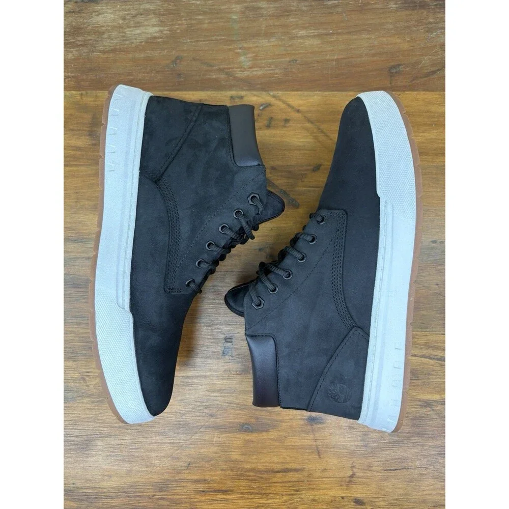 Timberland Maple Grove Chukka Boots Mens 9 Black Nubuck Leather Sneaker A5PSG